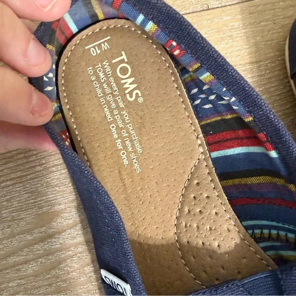 Navy Toms Slides Flats Size 10 - Picture 6 of 8